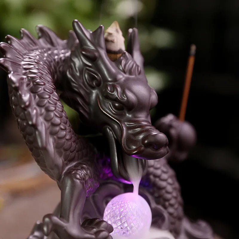 Ceramic Dragon Incense Falls Backflow